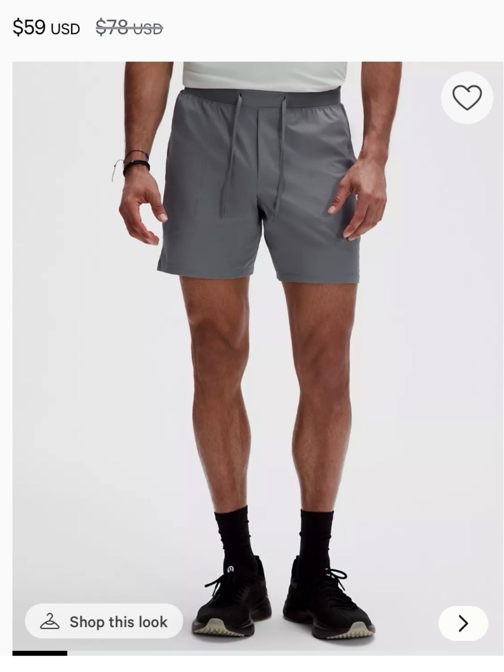 lululemon athletica Men’s Athletic Shorts in Gray